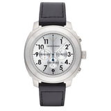 Emporio Armani Sportivo Chronograph Silver Dial Black Leather Strap Watch For Men - AR6054 Buy Now By Emporio Armani