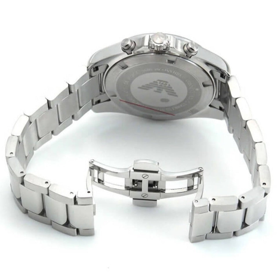 Emporio Armani Sigma Chronograph Black Dial Silver Steel Strap Watch For Men - AR6098 Buy Now By Emporio Armani