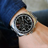 Emporio Armani Sigma Chronograph Black Dial Silver Steel Strap Watch For Men - AR6098 Buy Now By Emporio Armani