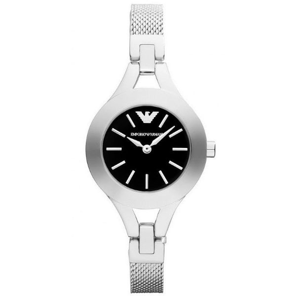 Emporio Armani Classic Quartz Black Dial Silver Steel Strap Watch For Women - AR7328 Buy Now By Emporio Armani