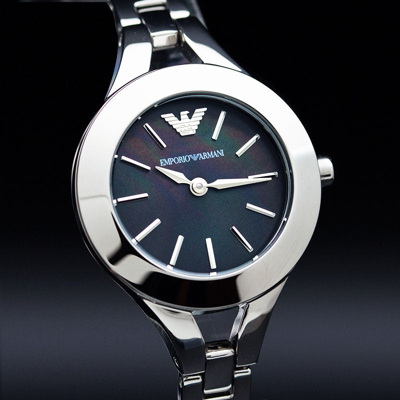 Emporio Armani Classic Quartz Black Dial Silver Steel Strap Watch For Women - AR7328 Buy Now By Emporio Armani