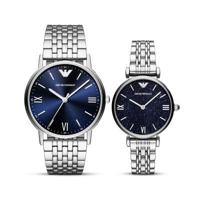 Emporio Armani Gianni T Bar Dark Blue Dial Silver Stainless Steel Watch For Women - AR11091 Buy Now By Emporio Armani
