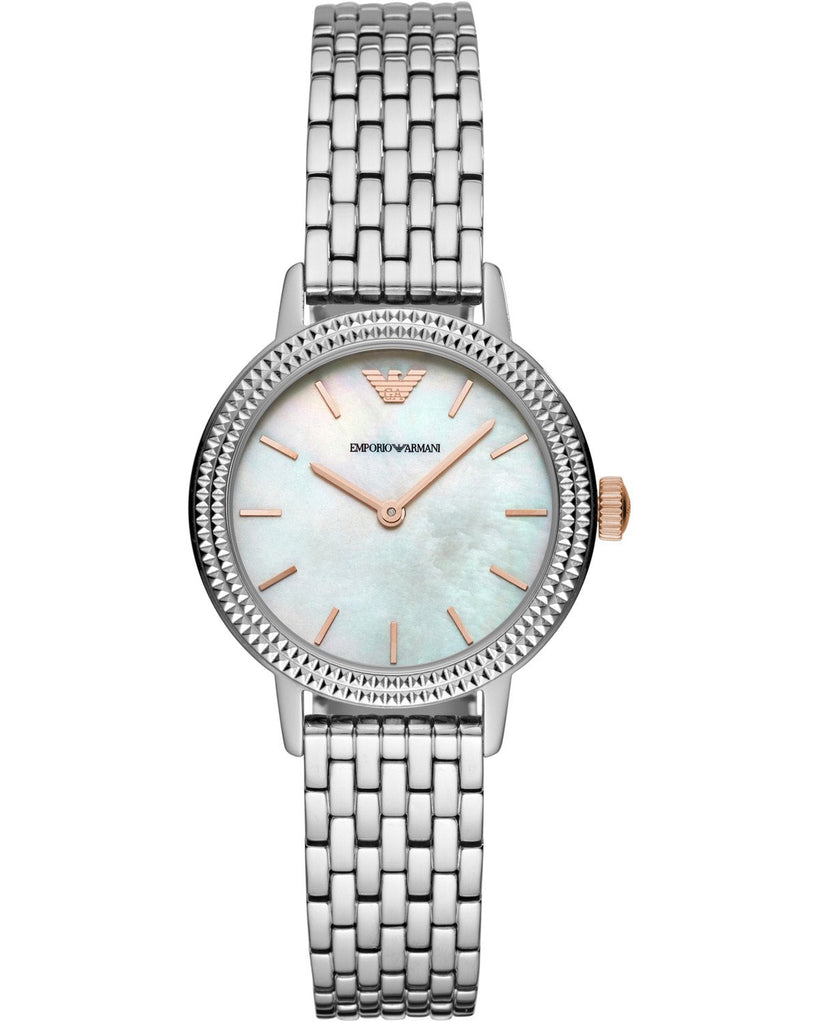 Emporio Armani Interchangeable Analog Mother of Pearl Dial Silver Steel Strap Watch For Women - AR80020 Buy Now By Emporio Armani