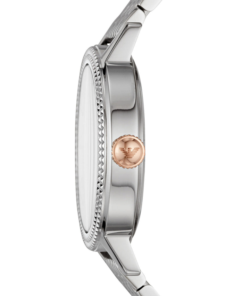 Emporio Armani Interchangeable Analog Mother of Pearl Dial Silver Steel Strap Watch For Women - AR80020 Buy Now By Emporio Armani
