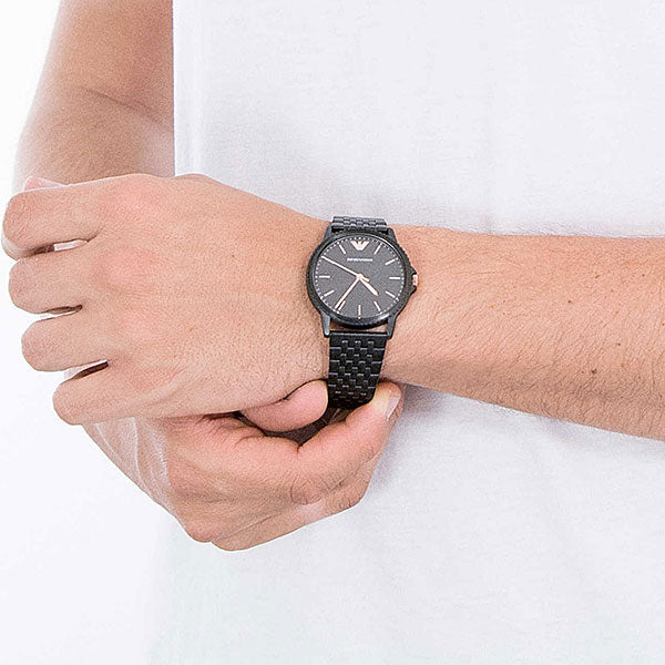 Emporio Armani Interchangeable Black Dial Black Steel Strap Watch For Men - AR80021 Buy Now By Emporio Armani