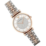 Emporio Armani Gianni T Bar Quartz White Dial Two Tone Steel Strap Watch For Women - AR80035 Buy Now By Emporio Armani