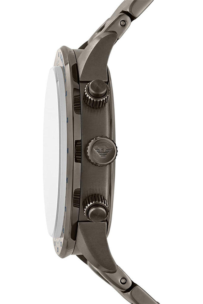 Emporio Armani Mario Chronograph Blue Dial Grey Steel Strap Watch For Men - AR80045 Buy Now By Emporio Armani