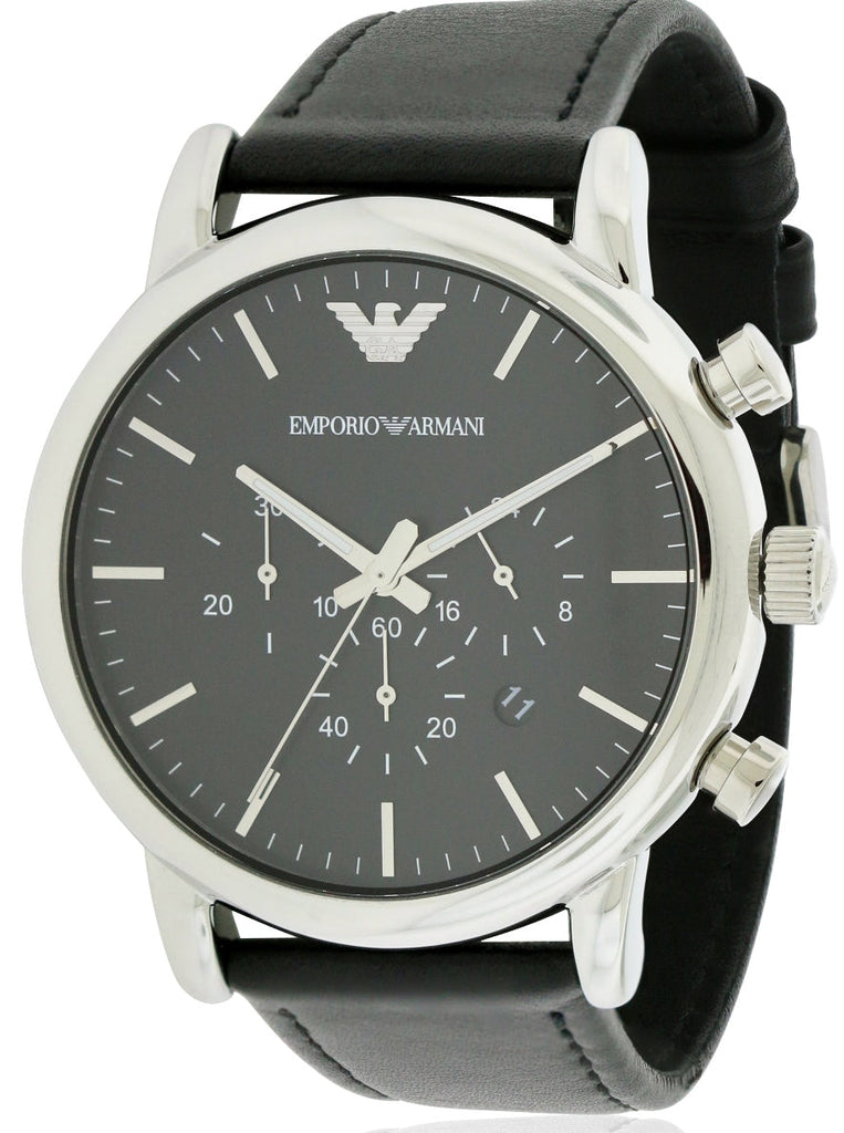 Emporio Armani Dress Analog Black Dial Black Leather Strap Watch For Men - AR8029 Buy Now By Emporio Armani