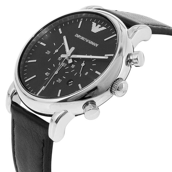 Emporio Armani Dress Analog Black Dial Black Leather Strap Watch For Men - AR8029 Buy Now By Emporio Armani