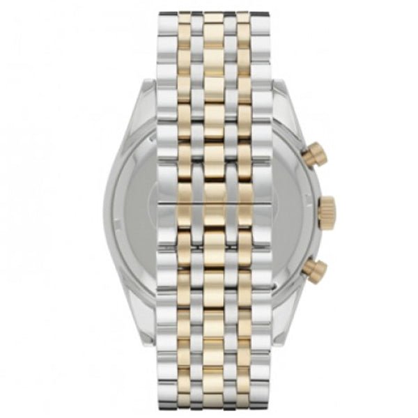 Emporio Armani Tazio Chronograph Blue Dial Gold & Silver Stainless Steel Strap Watch For Men - AR8030 Buy Now By Emporio Armani