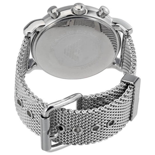 Emporio Armani Luigi Black Dial Silver Mesh Bracelet Watch For Men - AR8032 Buy Now By Emporio Armani