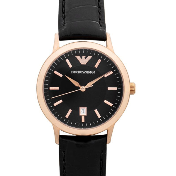 Emporio Armani Classic Black Dial Black Leather Strap Watch For Women - AR9022 Buy Now By Emporio Armani