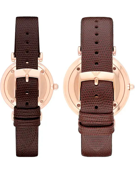 Emporio Armani Analog White Dial Brown Leather Strap Watch For Men - AR9042 Buy Now By Emporio Armani