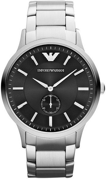 Emporio Armani Classic Quartz Black Dial Silver Steel Strap Watch For Men - AR9107 Buy Now By Emporio Armani