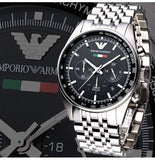 Emporio Armani Team Italia Chronograph Black Dial Silver Steel Strap Watch For Men - AR5983 Buy Now By Emporio Armani