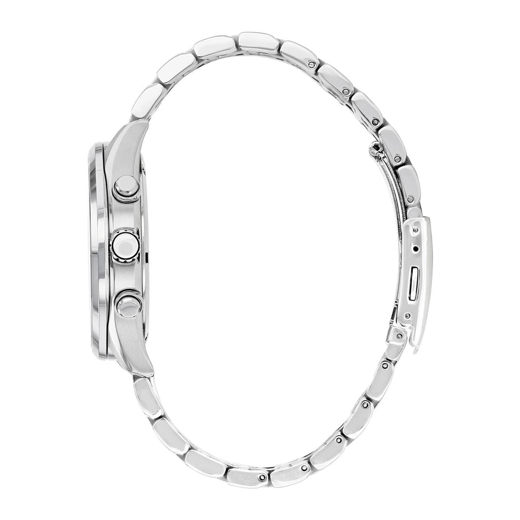 Citizen Eco Drive Chronograph Black Dial Silver Steel Strap Watch For Men - AT2140-55E Buy Now By Citizen