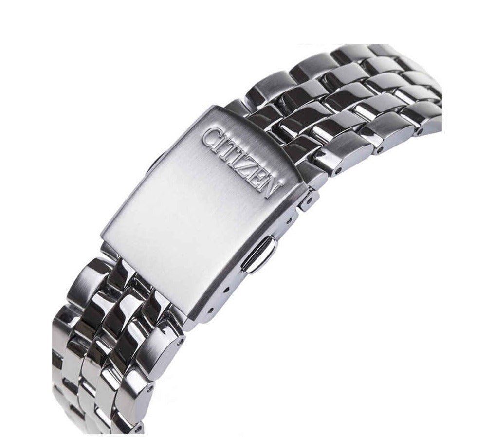 Citizen Eco Drive Chronograph Black Dial Silver Steel Strap Watch For Men - AT2140-55E Buy Now By Citizen