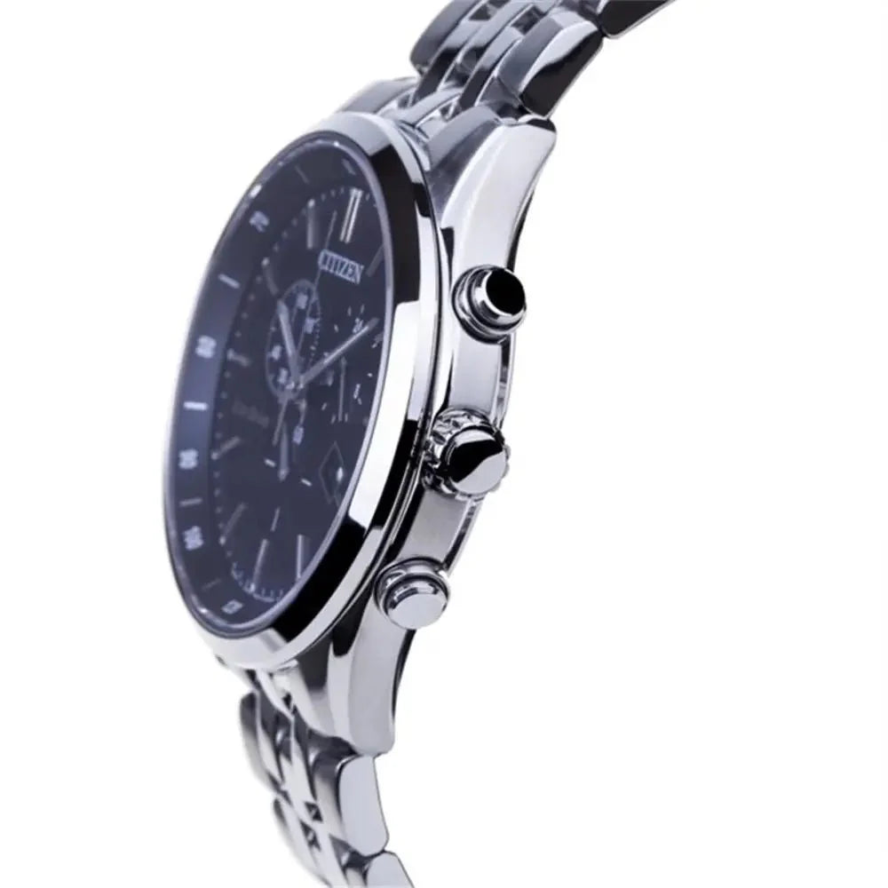 Citizen Eco Drive Chronograph Blue Dial Silver Steel Strap Watch For Men - AT2140-55L Buy Now By Citizen