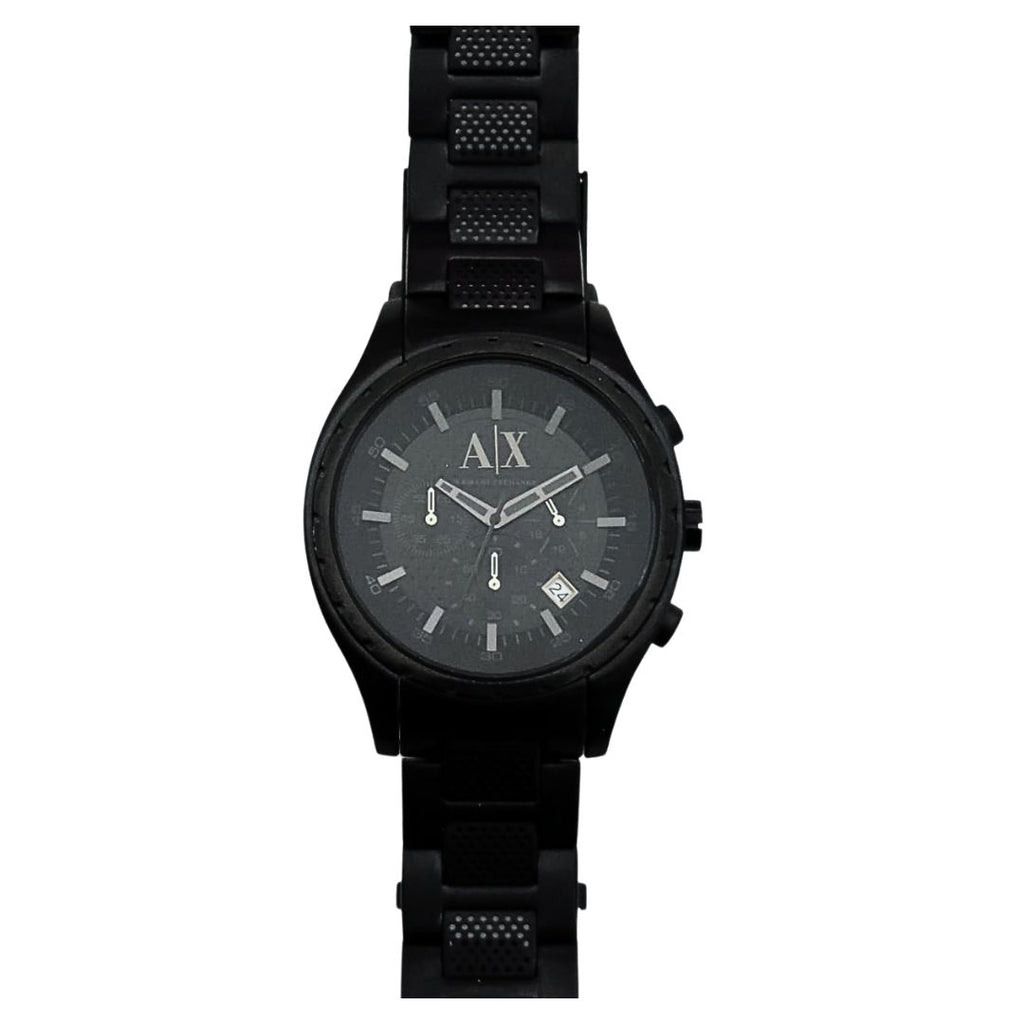 Armani Exchange Chronograph Black Dial Black Steel Strap Watch for Men - AX1058 Buy Now By Armani Exchange