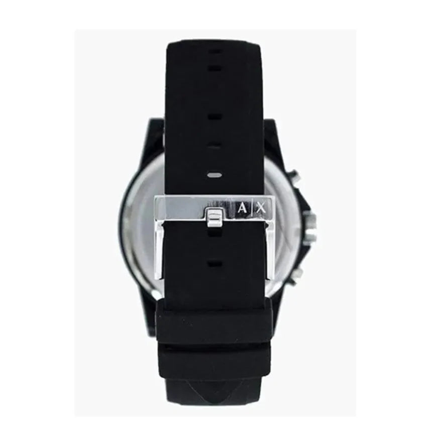 Armani Exchange Outerbanks Chronograph Black Dial Black Silicone Strap Watch For Men - AX1326 Buy Now By Armani Exchange