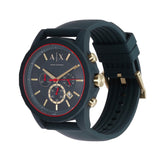 Armani Exchange Outerbanks Chronograph Blue Dial Blue Silicone Strap Watch For Men - AX1335 Buy Now By Armani Exchange