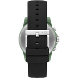 Armani Exchange Outerbanks Chronograph Black Dial Black Silicone Strap Watch For Men - AX1348 Buy Now By Armani Exchange