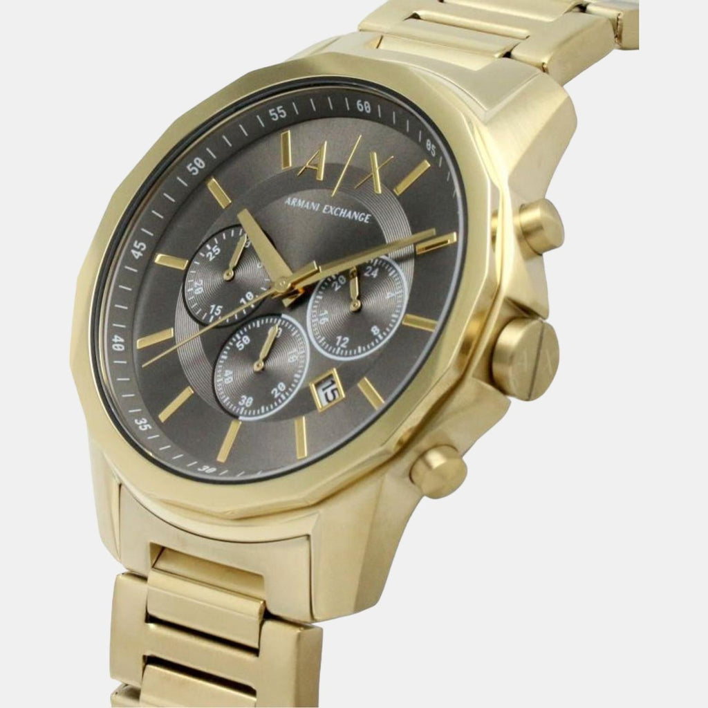 Armani Exchange Banks Chronograph Black Dial Gold Steel Strap Watch For Men - AX1721 Buy Now By Armani Exchange
