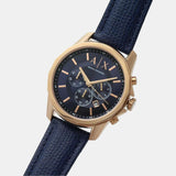 Armani Exchange Banks Chronograph Blue Dial Blue Leather Strap Watch For Men - AX1723 Buy Now By Armani Exchange