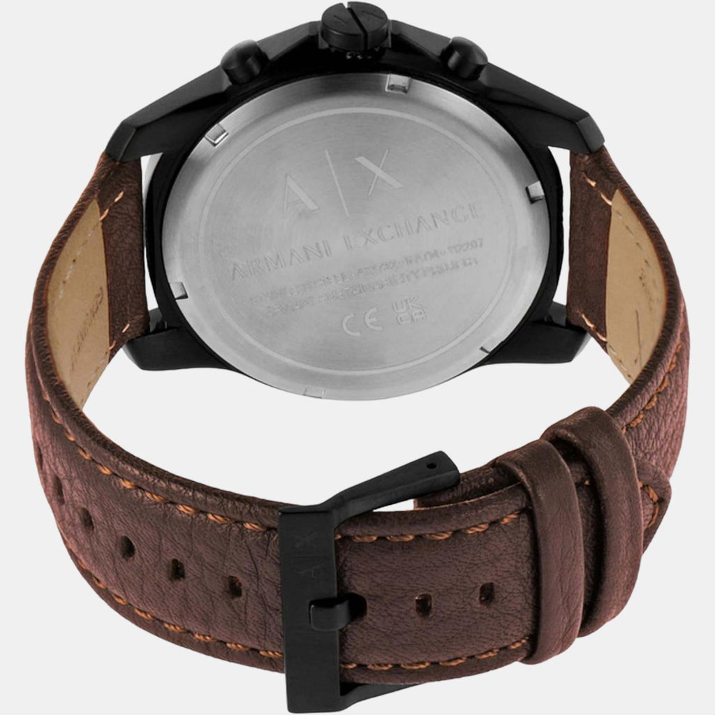 Armani Exchange Outerbanks Chronograph Black Dial Brown Leather Strap Watch For Men - AX1732 Buy Now By Armani Exchange