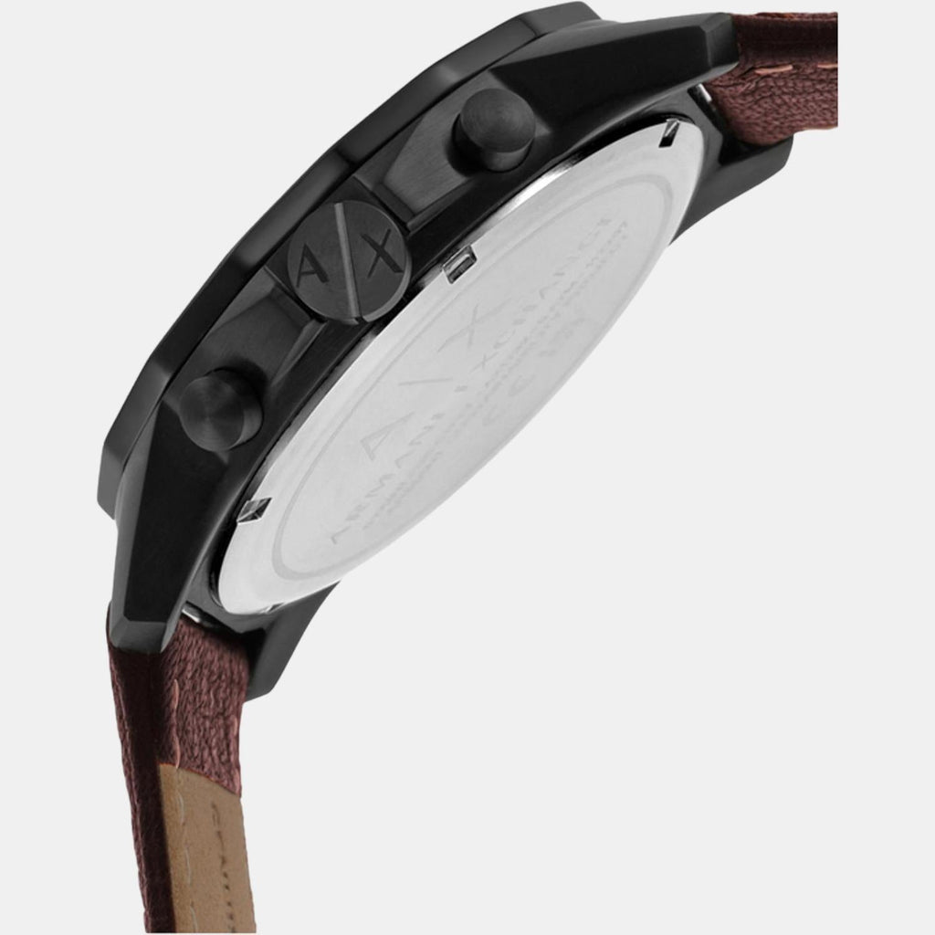 Armani Exchange Outerbanks Chronograph Black Dial Brown Leather Strap Watch For Men - AX1732 Buy Now By Armani Exchange