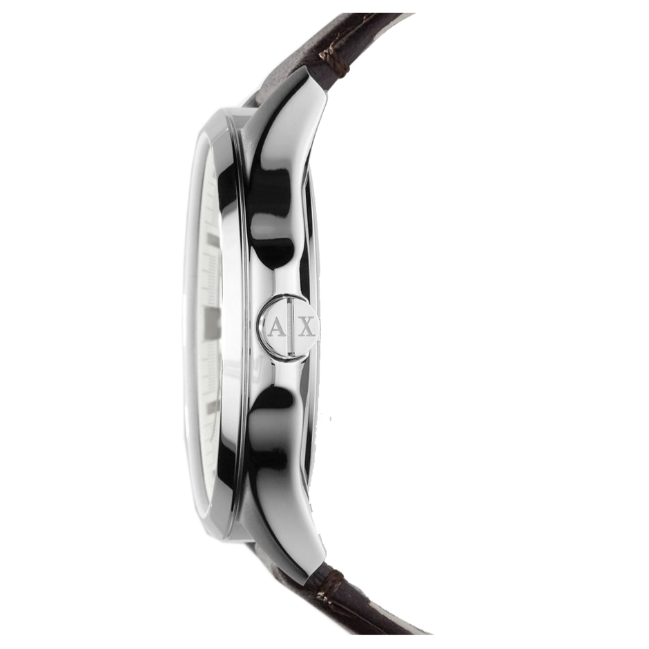 Armani Exchange Whitman Silver Dial Brown Leather Strap Watch For Men - AX2100 Buy Now By Armani Exchange