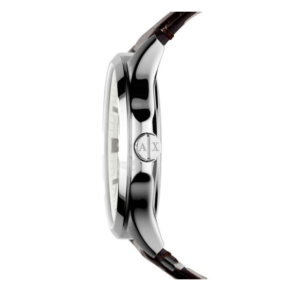 Armani Exchange Whitman Silver Dial Brown Leather Strap Watch For Men - AX2100 Buy Now By Armani Exchange