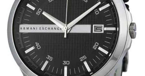 Armani Exchange Hampton Chronograph Black Dial Black Leather Strap Watch For Men - AX2101 Buy Now By Armani Exchange