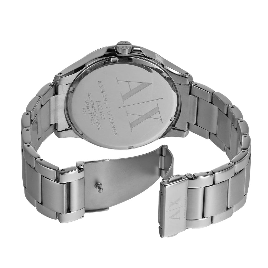 Armani Exchange Hampton Chronograph Black Dial Silver Steel Strap Watch For Men - AX2103 Buy Now By Armani Exchange