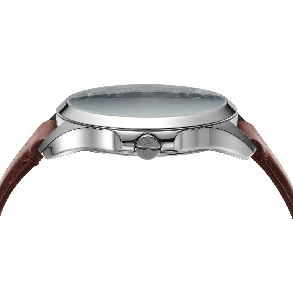 Armani Exchange Hampton Chronograph Blue Dial Brown Leather Strap Watch For Men - AX2133 Buy Now By Armani Exchange