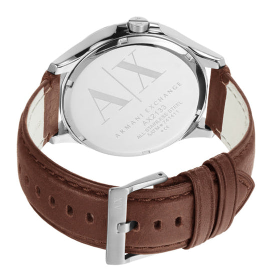 Armani Exchange Hampton Chronograph White Dial Brown Leather Strap Watch For Men - AX2187 Buy Now By Armani Exchange
