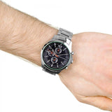 Armani Exchange Hampton Chronograph Black Dial Silver Steel Strap Watch For Men - AX2163 Buy Now By Armani Exchange