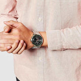 Armani Exchange Hampton Chronograph Black Dial Silver Steel Strap Watch For Men - AX2163 Buy Now By Armani Exchange