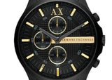 Armani Exchange Hampton Chronograph Black Dial Black Steel Strap Watch For Men - AX2164 Buy Now By Armani Exchange