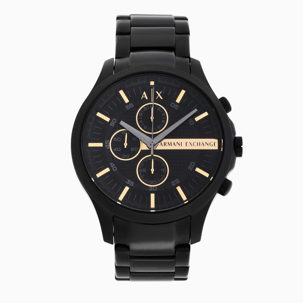 Armani Exchange Hampton Chronograph Black Dial Black Steel Strap Watch For Men - AX2164 Buy Now By Armani Exchange