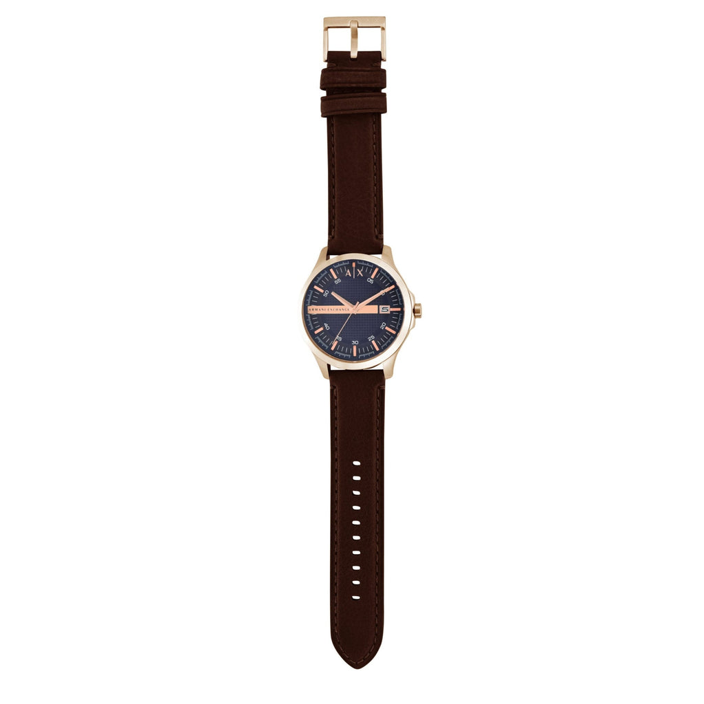 Armani Exchange Hampton Chronograph Blue Dial Brown Leather Strap Watch For Men - AX2172 Buy Now By Armani Exchange