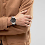 Armani Exchange Hampton Chronograph Black Dial Silver Steel Strap Watch For Men - AX2179 Buy Now By Armani Exchange