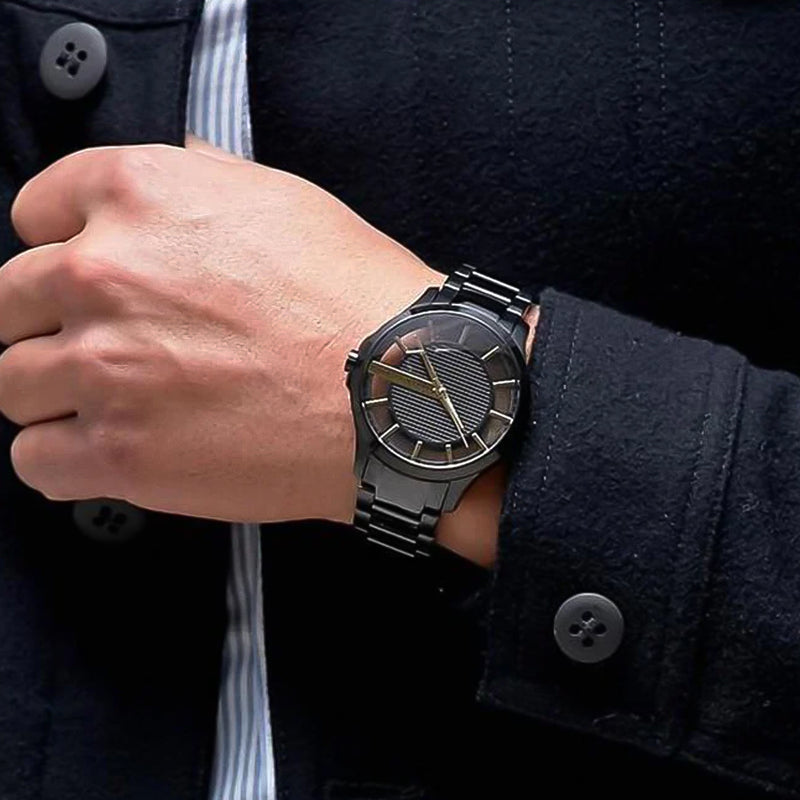 Armani Exchange Hampton Chronograph Black Dial Black Steel Strap Watch For Men - AX2189 Buy Now By Armani Exchange