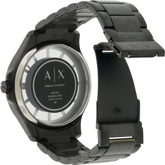 Armani Exchange Hampton Chronograph Black Dial Black Steel Strap Watch For Men - AX2192 Buy Now By Armani Exchange