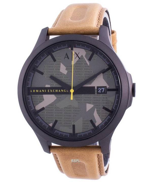 Armani Exchange Hampton Chronograph Green Dial Brown Leather Strap Watch For Men - AX2412 Buy Now By Armani Exchange