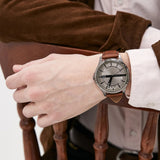 Armani Exchange Whitman Silver Dial Brown Leather Strap Watch For Men - AX2100 Buy Now By Armani Exchange