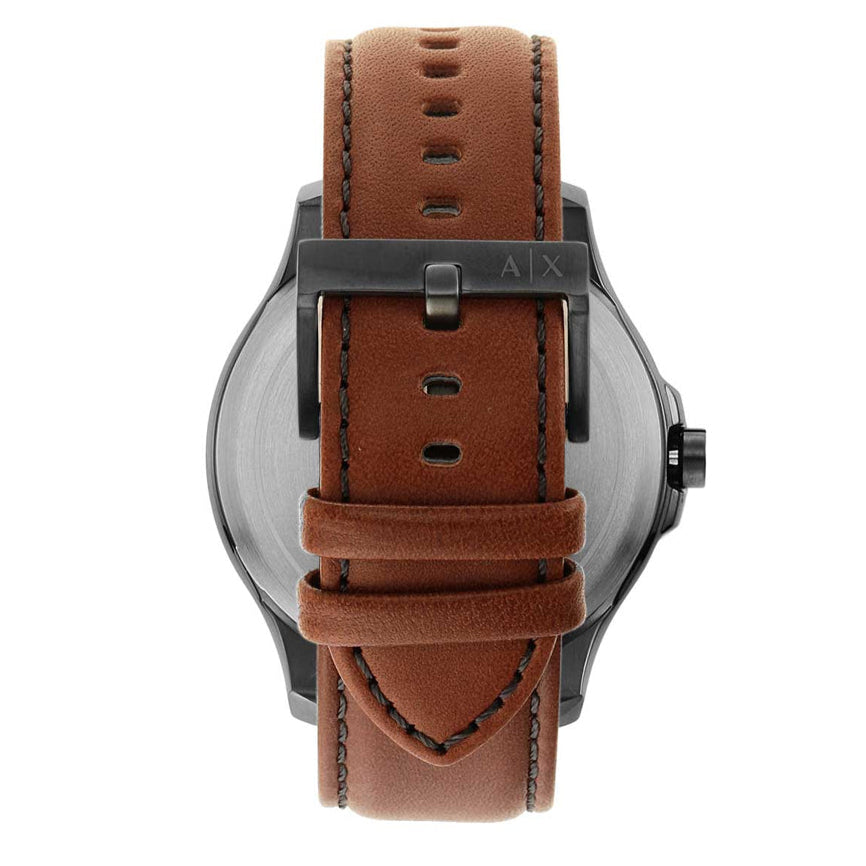 Armani Exchange Hampton Chronograph Grey Dial Brown Leather Strap Watch For Men - AX2414 Buy Now By Armani Exchange