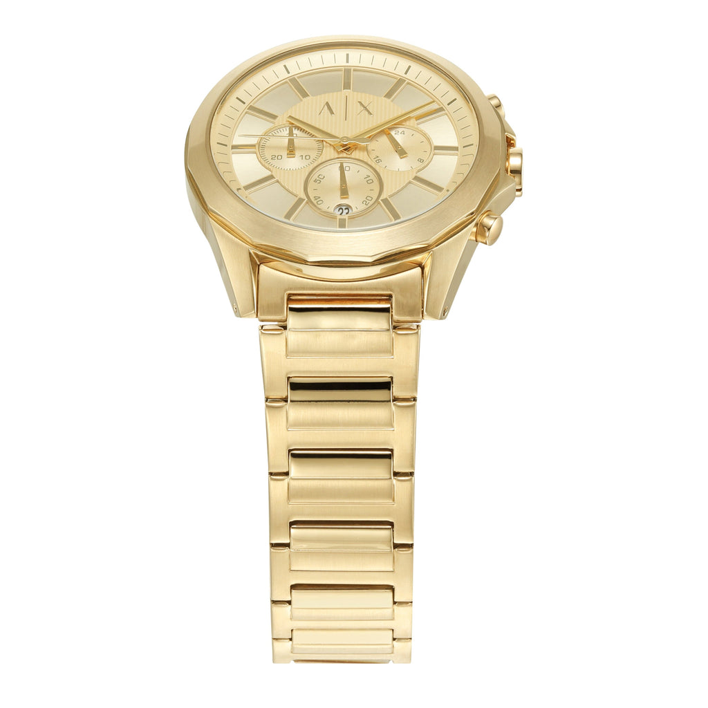 Armani Exchange Drexler Chronograph Gold Dial Gold Steel Strap Watch For Men - AX2602 Buy Now By Armani Exchange