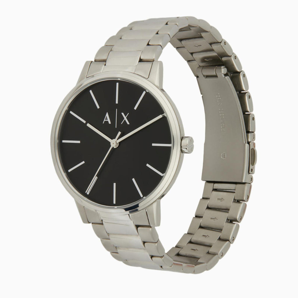 Armani Exchange Cayde Analog Black Dial Silver Steel Strap Watch For Men - AX2700 Buy Now By Armani Exchange