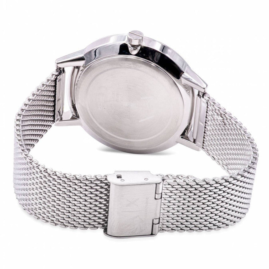 Armani Exchange Cayde Chronograph Black Dial Silver Mesh Strap Watch For Men - AX2714 Buy Now By Armani Exchange